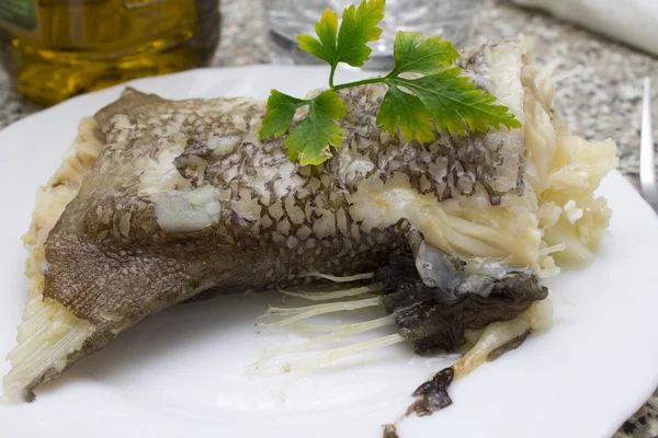 Cod with oil — Stock Photo, Image