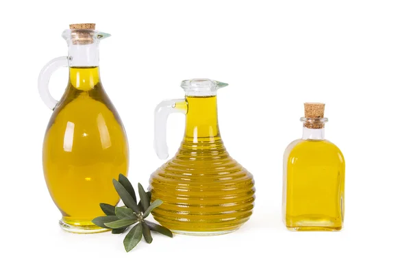 Isolated bottles olive oil — Stock Photo, Image