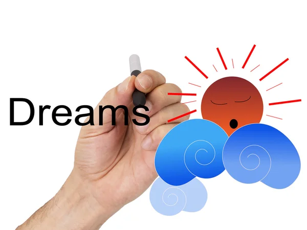 Hand skriva ord av drömmar — Stockfoto