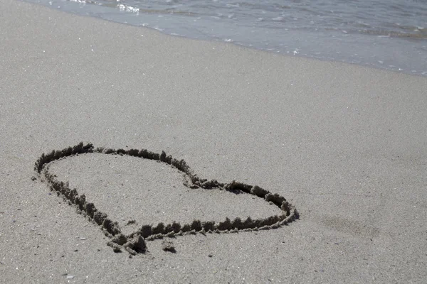 Lettering na praia — Fotografia de Stock