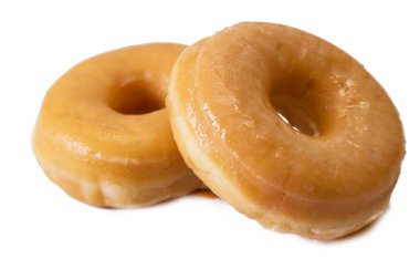 Beyaz üzerine izole edilmiş şekerli çörekler.