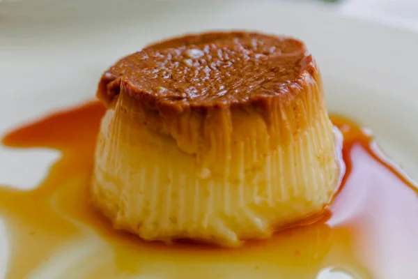 Delicious Flan Caramel Isolated — Stock Photo, Image