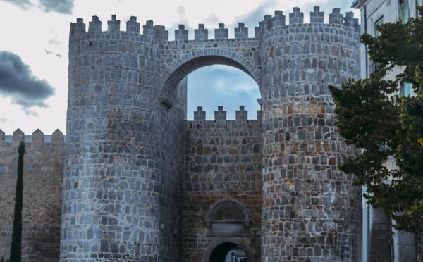 Стена Башня Авила Испания Европа — стоковое фото