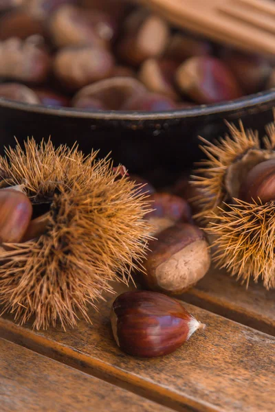 Bio Naturkastanien Zum Kochen Zubereitet — Stockfoto