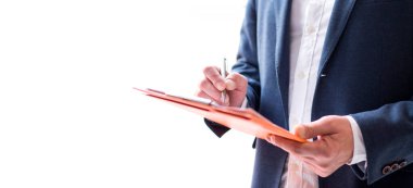 İş adamı belgeleri, ipotek ve emlak kavramını imzalıyor