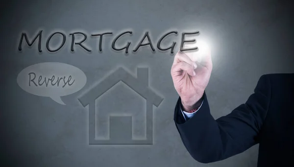 Businessman Pen Writing Mortgages Mortgage Business Concept — Foto de Stock