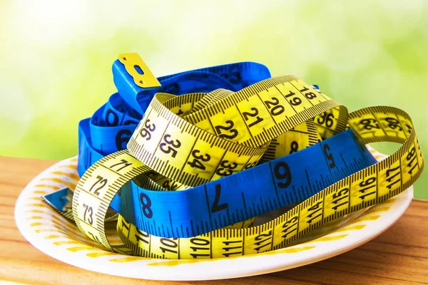 Colorful Measuring Tape Background Concept Diet Slimming — Stock Photo, Image