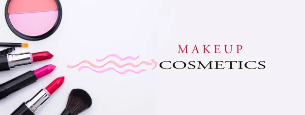 Muchos Cosméticos Profesionales Para Maquillaje — Foto de Stock