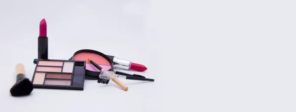 Samenstelling Van Professionele Make Cosmetica Met Kopieerruimte — Stockfoto