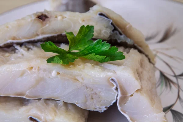 Filetti Merluzzo Fresco Pesce Piatto — Foto Stock