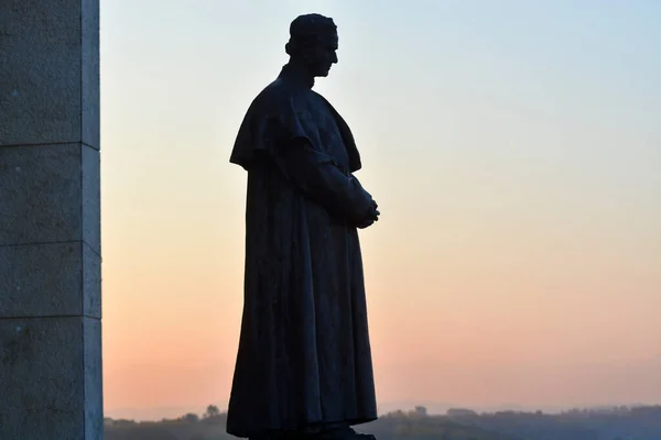 Кастельнуово Дон Боско Федмонт Италия 2021 Статуя Посвященная Святому Иоанну — стоковое фото