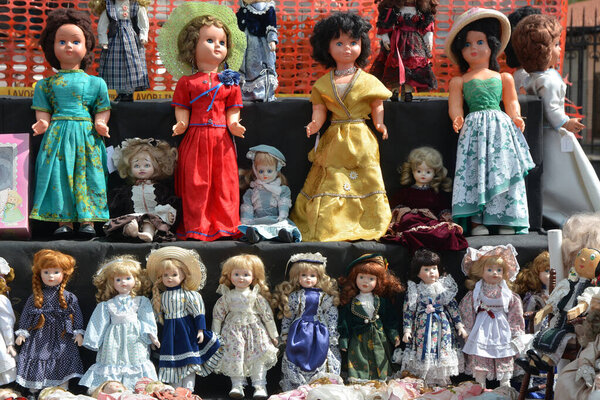 Castelnuovo don Bosco, Piedmont, Italy -04/25/2022- The annual antiques and vintage market