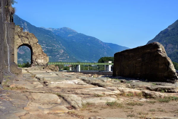 Donnas Aosta Aosta Valley 2022 Ancient Roman Route Named Delle — Stockfoto