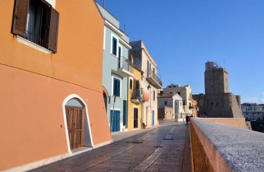 Termoli, Molise, İtalya -08-29-2022 - Swabian Kalesi 'ndeki eski balıkçı köyü.