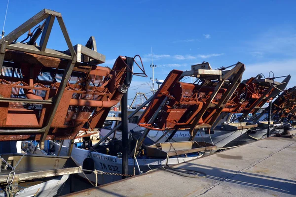 Termoli Molise Italy 2022 Old Port Fishing Boats Moored Pier — ストック写真