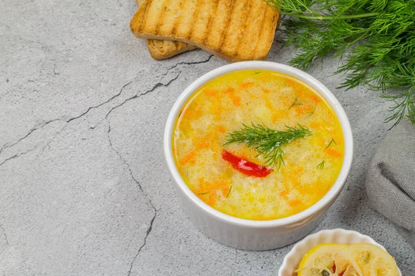 Diep Bord Kippensoep Tafel — Stockfoto