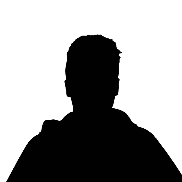 Silhouette Adult Young Anonymous Man White Background — Stock Photo, Image