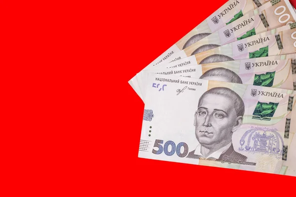 Ukrainian National Currency Hryvnia Several New 500 Hryvnia Uah Bills — Stockfoto