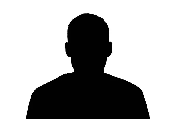 Silhouette Adult Young Anonymous Man White Background — Stock Photo, Image