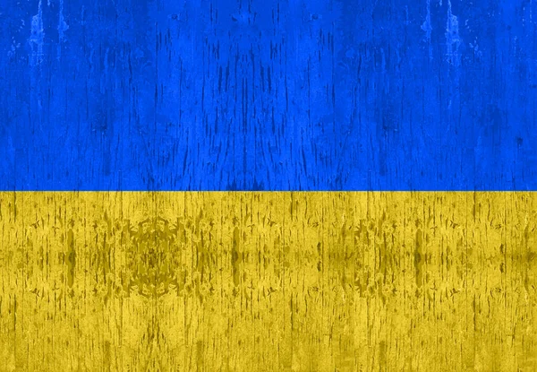 Abstraktní Pozadí Dřevěné Ošuntělé Textury Žlutomodré Vlajky Ukrajiny — Stock fotografie