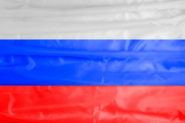 Flaga Rosji Symbole Państwa Federacji Rosyjskiej Zbliżenie Wybiórcze Ukierunkowanie Tło — Zdjęcie stockowe