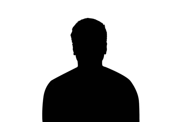 Unbekannte Männliche Person Silhouette Isoliert Auf Weißem Hintergrund — Stockfoto