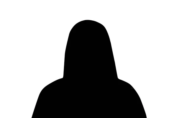 Silhouette Einer Unbekannten Jungen Frau Auf Weißem Hintergrund — Stockfoto