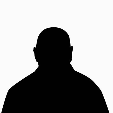 Vector silhouette of a man isolated on white background.