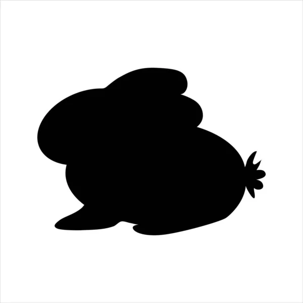 Silhouette Rabbit Isolated White Background — 스톡 벡터