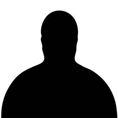 Vector silhouette of a man isolated on white background.