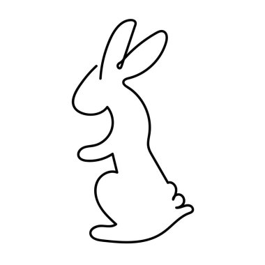 Outline of a rabbit in full growth isolated on a white background