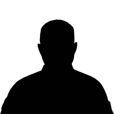 Vector silhouette of a man isolated on white background.