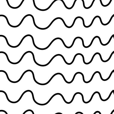 Hand-drawn lines. Seamless abstract wave pattern, smooth pattern, web design, greeting card, textile, technology background