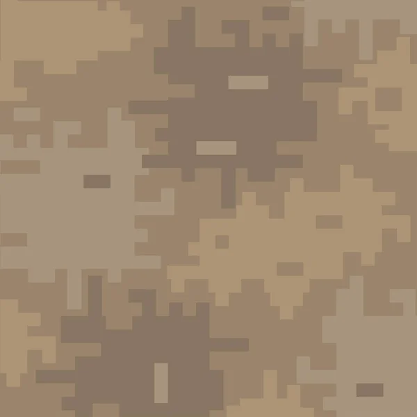 Military Digital Pixel Camouflage Background Khaki Texture Camouflage Seamless Pattern — Stock Vector