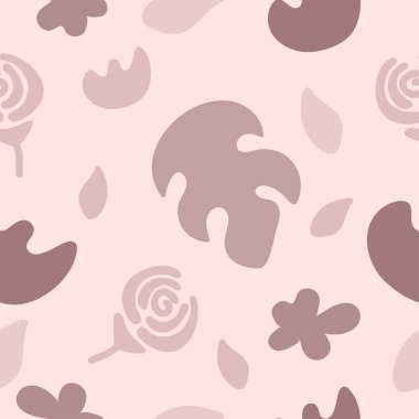 Kusursuz el çizimi desen. Soyut modern monokrom şekiller ve pastel renkli nesneler. Karalama tasarım elementleri. Arkaplan, duvar kağıdı, ambalaj, tekstil şablonu.