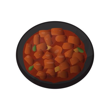 Geleneksel Hint yemeği Rogan Josh. Kaşmir mutfağından mis kokulu köri parçaları.