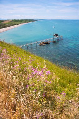 Yazın güzel deniz kıyıları, panoramik manzara