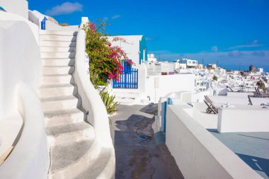 santorini Island, Yunanistan'ın beyaz mimarisinde