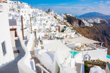 Santorini Adası 'nın güzel mimarisi, Yunanistan 