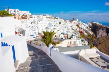 Yunanistan 'ın Santorini adasının güzel mimarisi