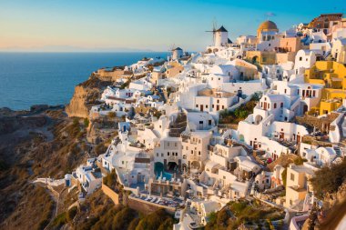 Santorini Adası 'nın güzel mimarisi, Yunanistan 