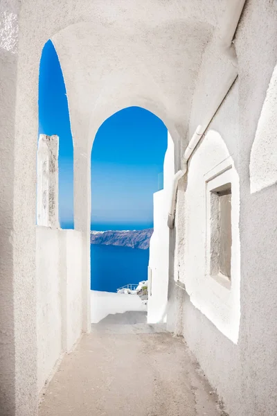 Белая Архитектура Острова Санторини Греция — стоковое фото