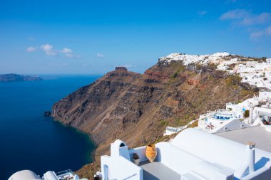 Yunanistan 'ın Santorini adasının güzel mimarisi