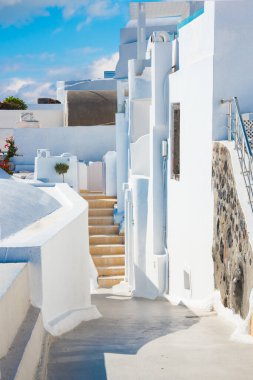 santorini Island, Yunanistan'ın beyaz mimarisinde 