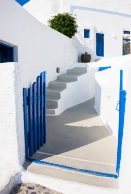 santorini Island, Yunanistan'ın beyaz mimarisinde 
