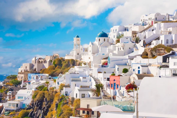 Schöne Weiße Häuser Auf Der Insel Santorini Griechenland — Stockfoto