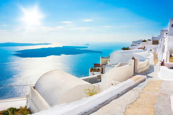 Architecture Blanche Sur Île Santorin Grèce — Photo