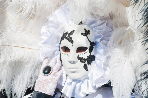 Persona Che Indossa Una Maschera Carnevale Venezia — Foto Stock