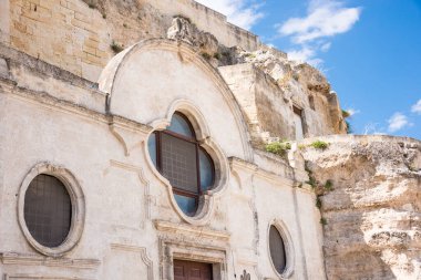 İtalya 'nın Matera şehrinin güzel manzaralı görüntüleri.