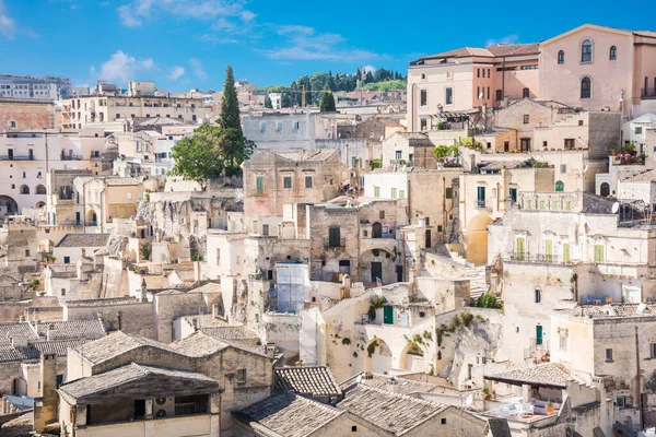 Vista Panoramica Della Bellissima Città Antica Matera — Foto Stock